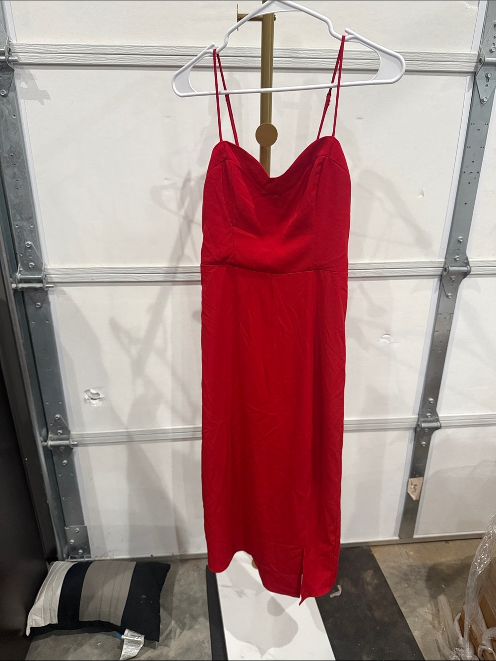 Abercrombie & Fitch Red Spaghetti-Strap Midi Dress- Xs tall
